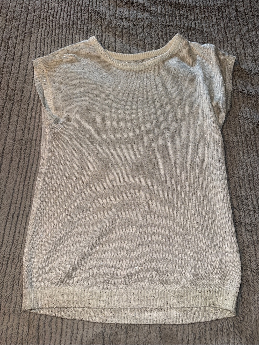 Old Navy Silver Sparkle Crewneck Sweater Top